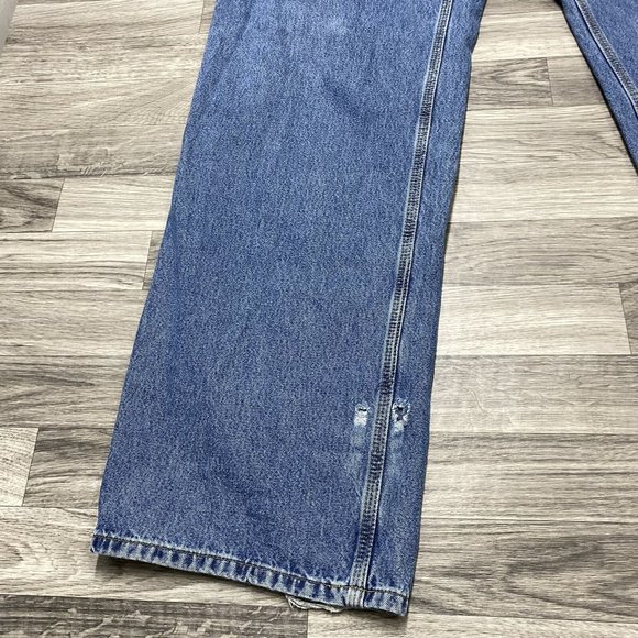 CARHARTT Original Dungaree Fit Straight Leg Blue Denim Jeans Mens Size 40 W 36 L - Picture 5 of 12